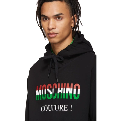 Shop Moschino Black Italy Hoodie In A1555 Black