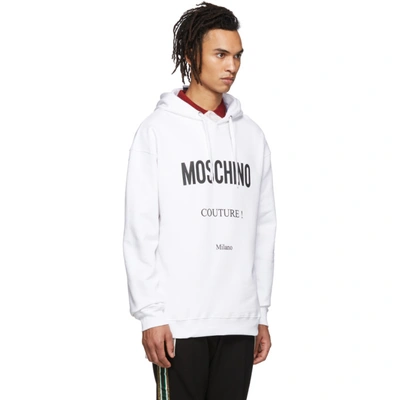 Shop Moschino White Couture Hoodie In A1001 White