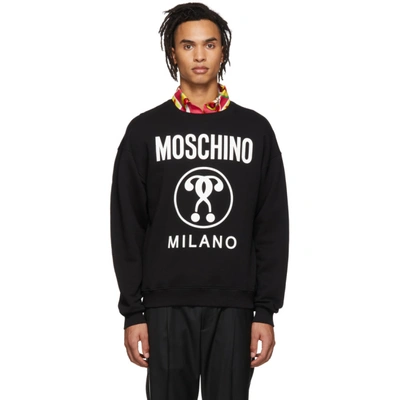 Shop Moschino Black Logo Sweatshirt In A1555 Black