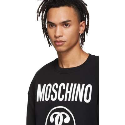 Shop Moschino Black Logo Sweatshirt In A1555 Black