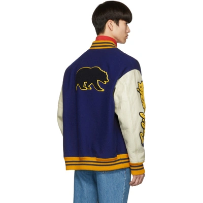 Shop Calvin Klein 205w39nyc Blue Berkeley Edition Bear Bomber Jacket
