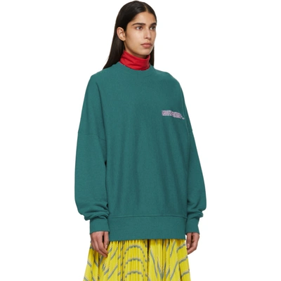 Shop Calvin Klein 205w39nyc Green Oversized Sweatshirt