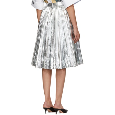 Shop Calvin Klein 205w39nyc Silver Pleated Skirt In 045 Silver