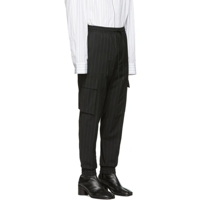 Shop Juunj Juun.j Black Striped Cargo Pants In 5 Black