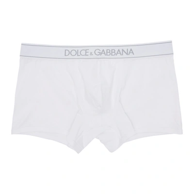 DOLCE AND GABBANA 白色经典常规版平角内裤