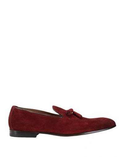 Shop Doucal's Man Loafers Brick Red Size 8 Leather