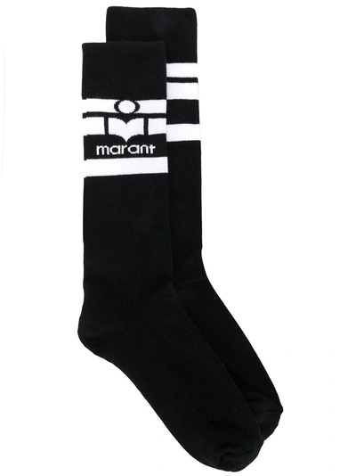 Shop Isabel Marant Socken Mit Logo - Schwarz In Black