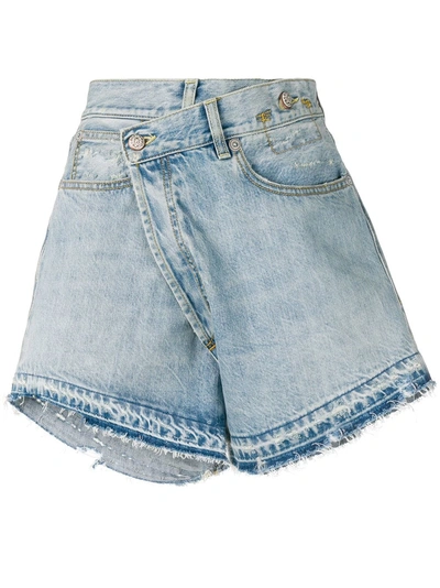 Shop R13 Wrap Around Denim Shorts - Blue