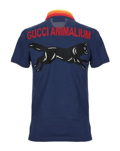 Shop Gucci Polo Shirts In Dark Blue