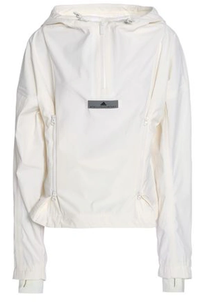 Shop Adidas By Stella Mccartney Woman Shell Hooded Jacket Off-white