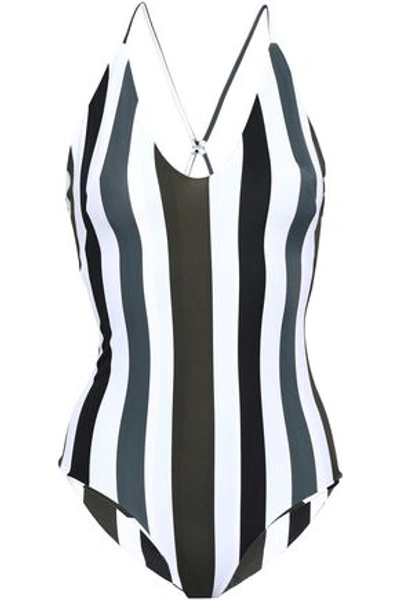 Shop Mikoh Woman Striped Swimsuit White