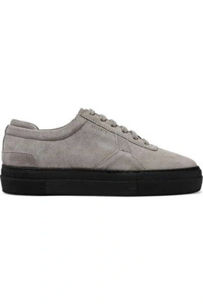 Shop Axel Arigato Woman Suede Platform Sneakers Taupe