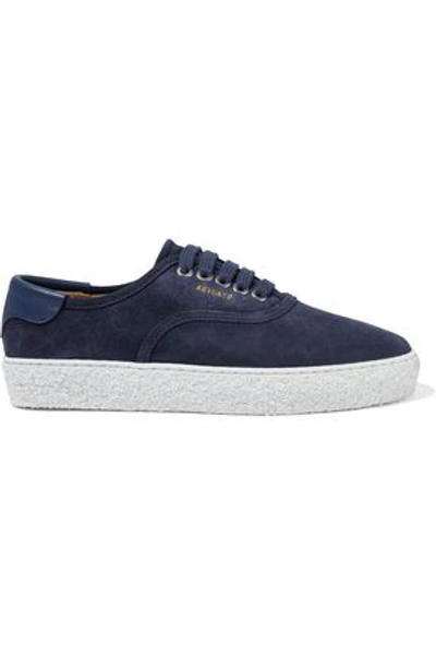 Shop Axel Arigato Woman Leather-trimmed Suede Sneakers Navy