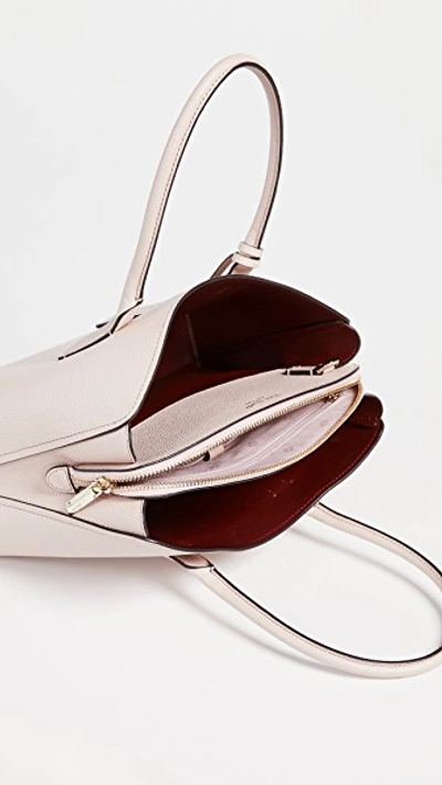 Kate Spade Medium Margaux Leather Satchel In Pale Vellum