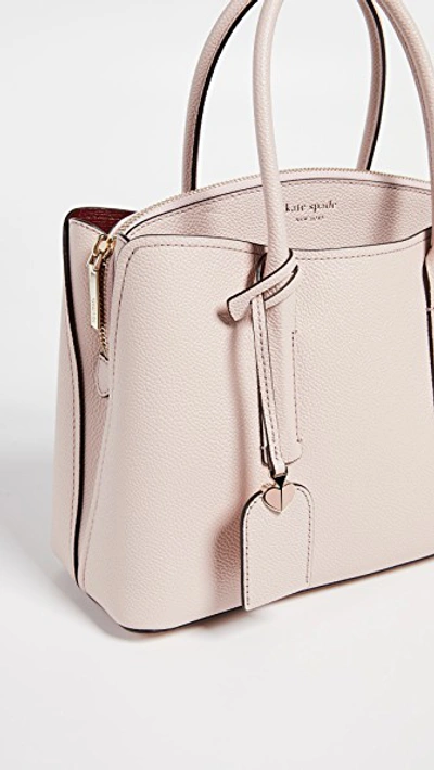 Kate Spade Medium Margaux Leather Satchel In Pale Vellum