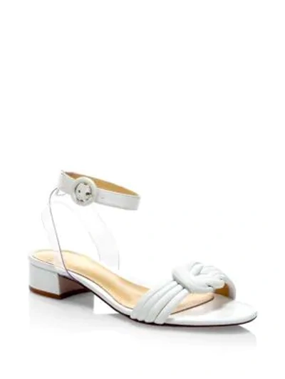 Shop Alexandre Birman Women's Vicky Knotted Vinyl & Leather Sandals In White