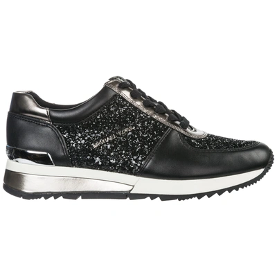 Shop Michael Kors Damenschuhe Turnschuhe Damen Leder Schuhe Sneakers Allie In Black