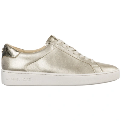 Shop Michael Kors Women's Shoes Leather Trainers Sneakers Irving In Gold
