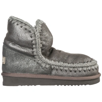 Shop Mou Women's Suede Ankle Boots Booties Eskimo 18 In Grey