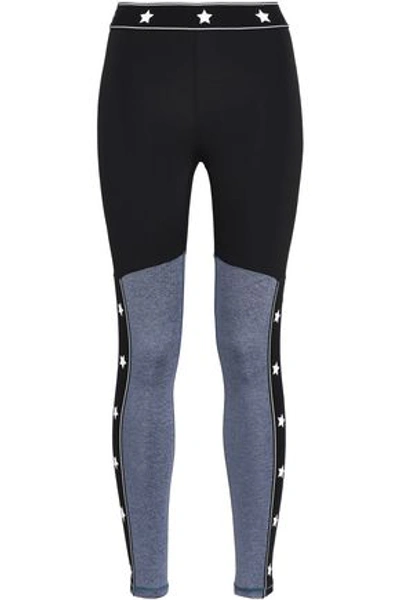 Shop Purity Active Woman Printed Stretch-jersey Leggings Black