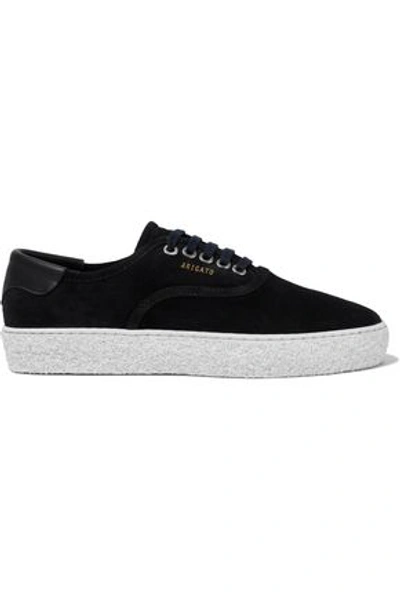 Shop Axel Arigato Woman Leather-trimmed Suede Sneakers Black