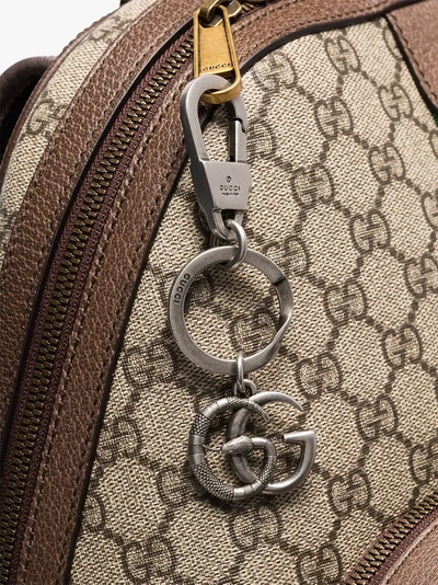 Shop Gucci Silver Double G Snake Keyring In 8111  Silver