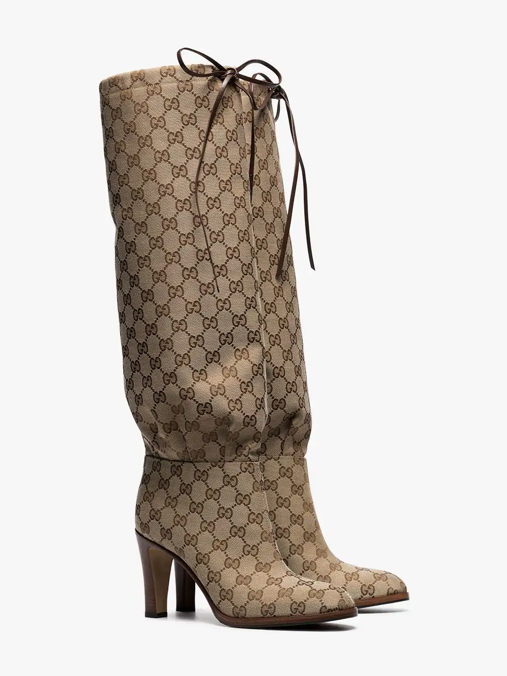 gucci lisa gg canvas knee boots