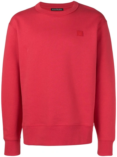Shop Acne Studios Logo Patch Sweater - Red
