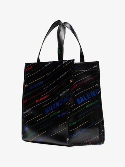 Shop Balenciaga Shopper Mit Regenbogenfarben In Black