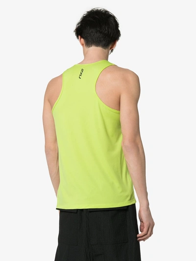 Shop 2xu Yellow Sleeveless Logo Print Tank Top In Green
