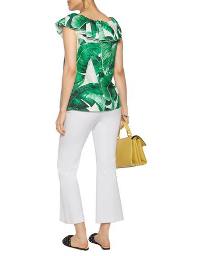 Shop Dolce & Gabbana Woman Top Green Size 0 Cotton, Silk