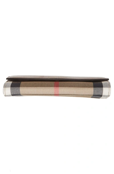Shop Burberry 'porter' Continental Wallet In Tan Gld Hrdwre