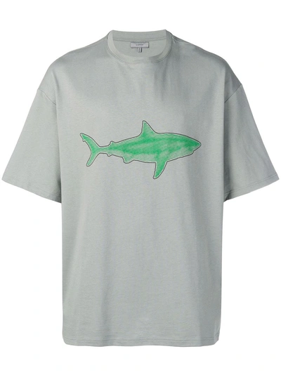 Shop Lanvin Shark Print T In Grey