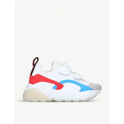 Shop Stella Mccartney Eclypse Faux-leather And Faux-suede Trainers In White/red