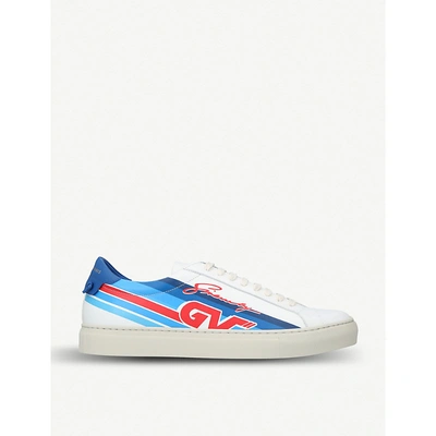 Shop Givenchy Urban Motocross Graphic Leather Trainers In White/oth