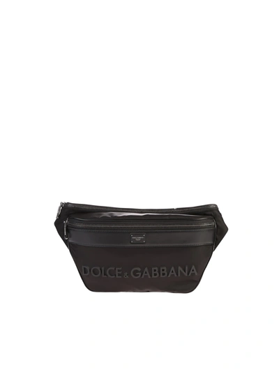 Shop Dolce & Gabbana Branded Belt Bag In Black