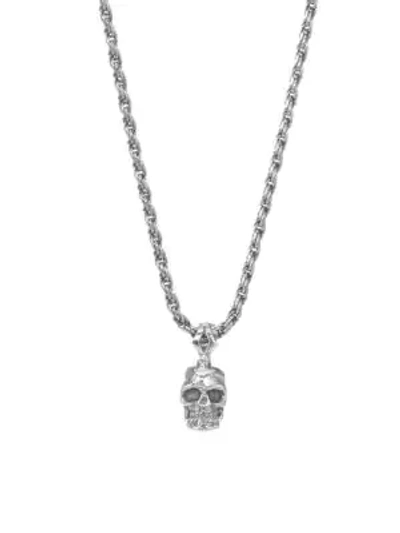 Shop Emanuele Bicocchi Sterling Silver Skull Pendant Necklace