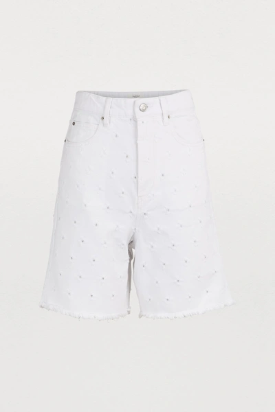 Shop Isabel Marant Étoile Liny Cotton Shorts In White