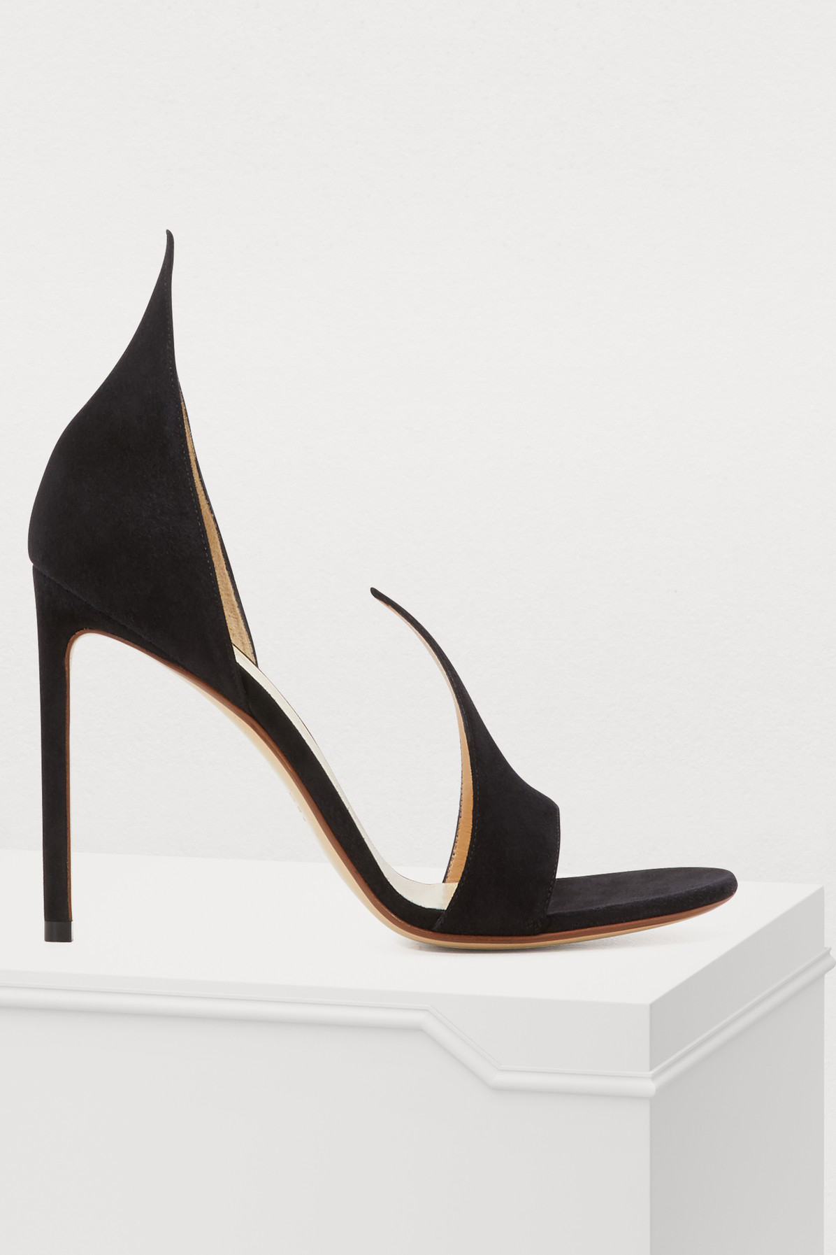 Francesco Russo Pointed Detail Sandals In Black | ModeSens