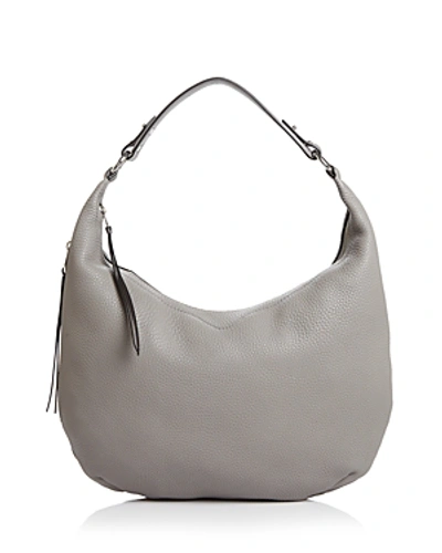 Shop Rebecca Minkoff Michelle Leather Hobo In Gray/silver