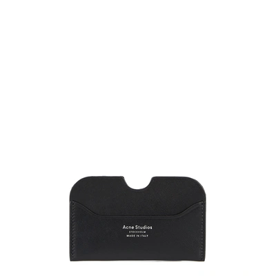 Shop Acne Studios Elmas Black Leather Card Holder