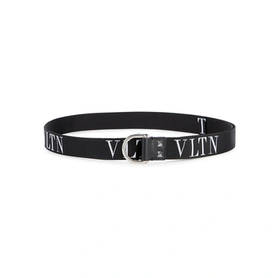 Shop Valentino Vltn Black Canvas Belt