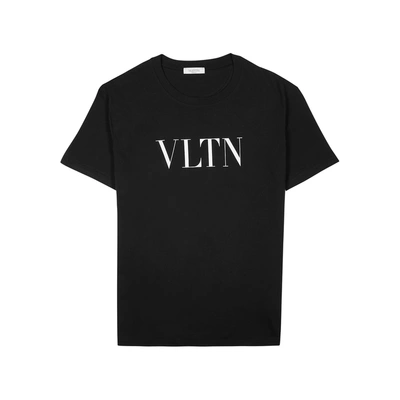 Shop Valentino Vltn Black Cotton T-shirt