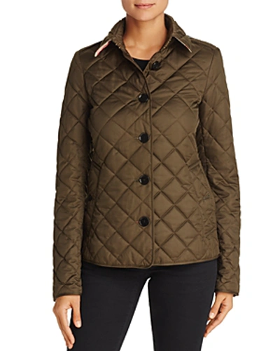Shop Burberry Frankby Quilted Jacket In Dark Olive