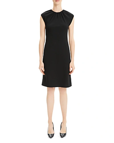 Shop Theory Shirred Neck Dress In Black