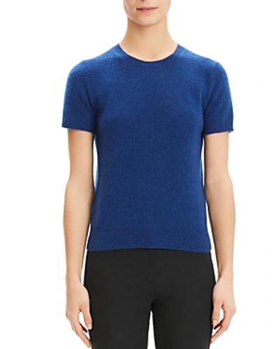 Shop Theory Featherweight Cashmere Tee In Navy Sapphire