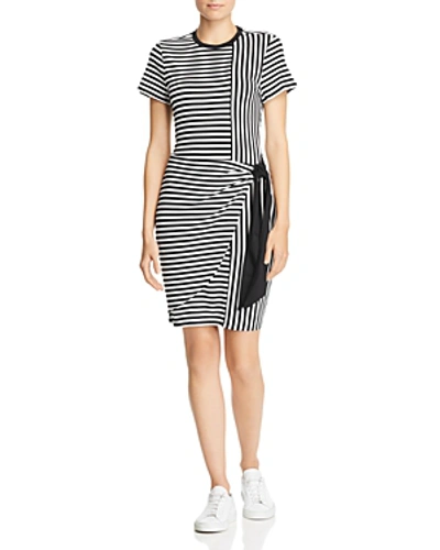 Shop Parker Hermosa Short-sleeve Striped Dress In Black/white