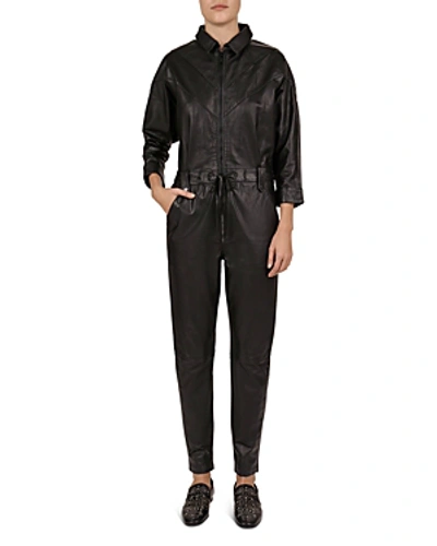 The Kooples Leather Jumpsuit In Black | ModeSens