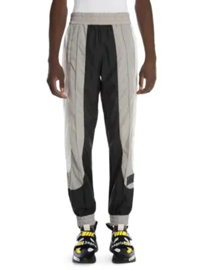 Shop Palm Angels Colorblock Track Pants In Light Grey