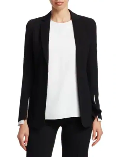 Shop Akris Punto Split Sleeve Blazer In Black
